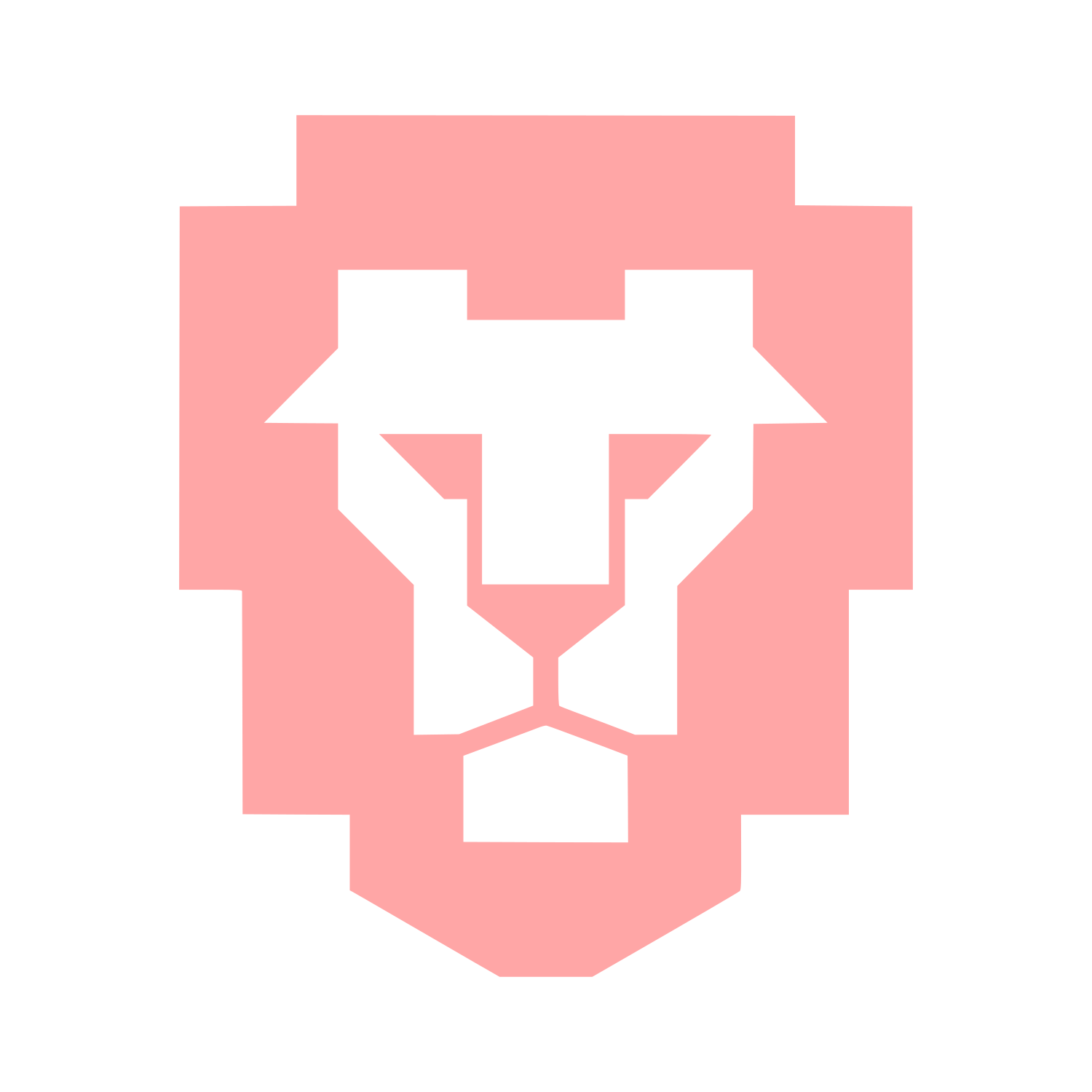 Pixel Lion Head Logo #ffa6a6