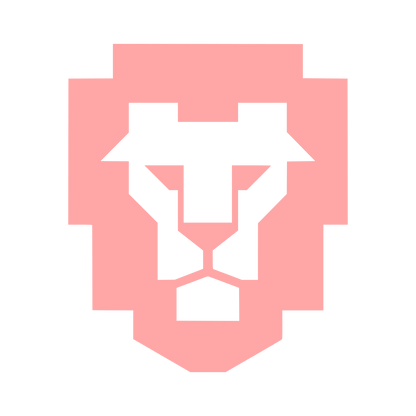Pixel Lion Head Logo #ffa6a6