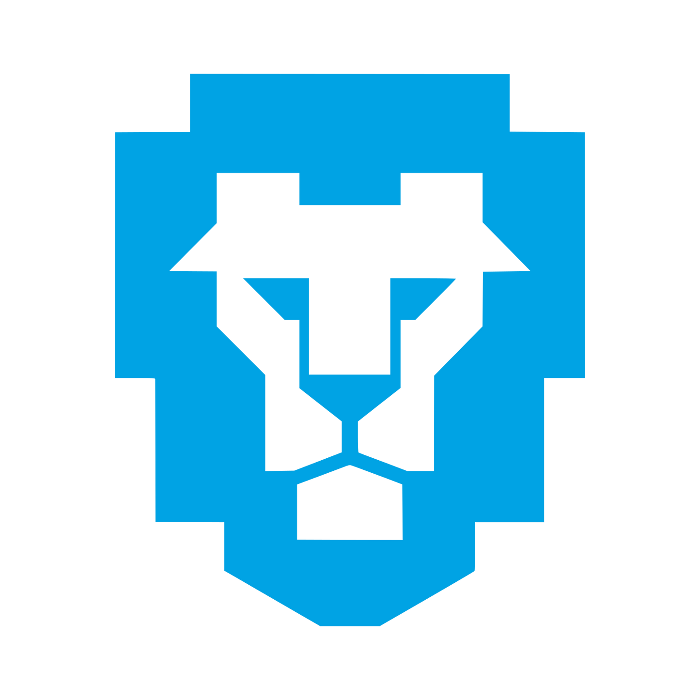 Pixel Lion Head Logo #00a3e4
