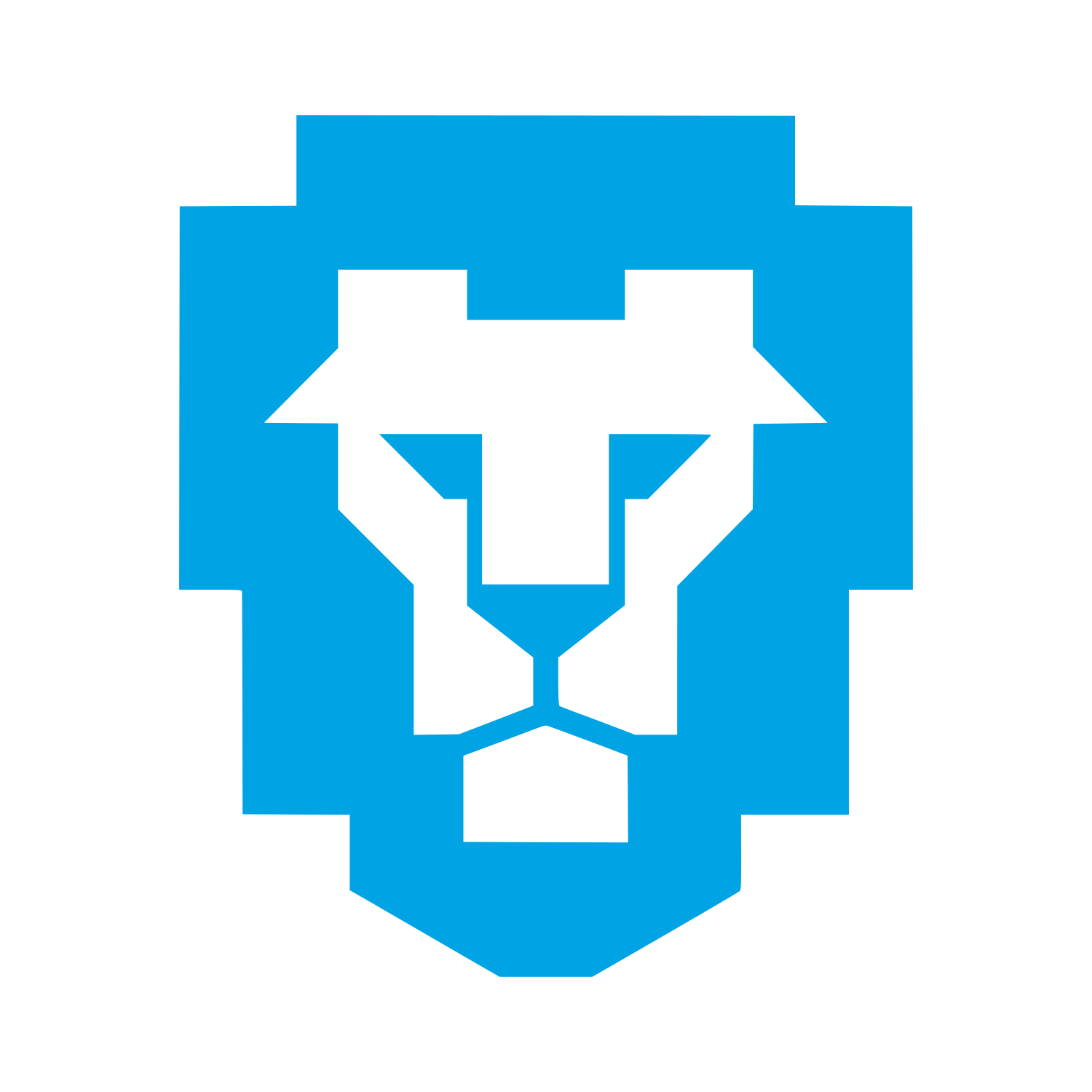 Pixel Lion Head Logo #00a3e4