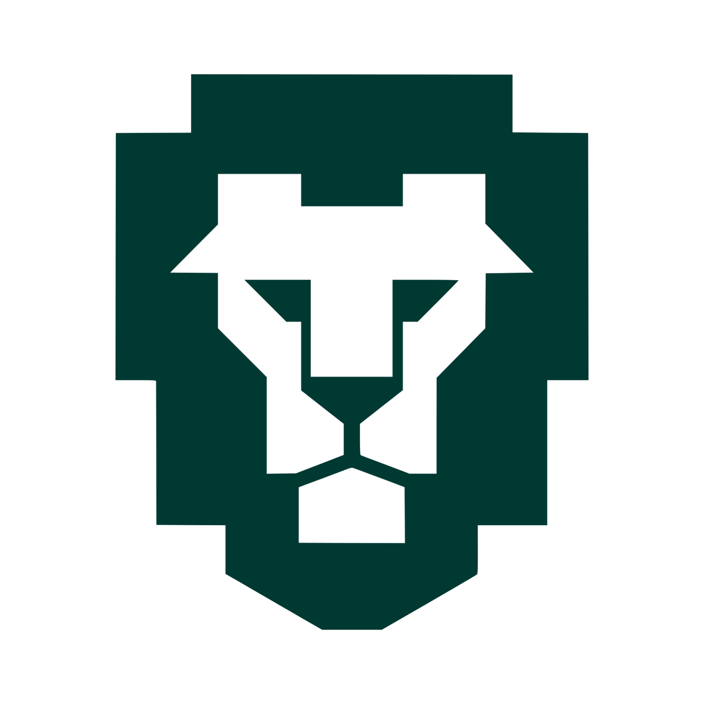 Pixel Lion Head Logo #003932