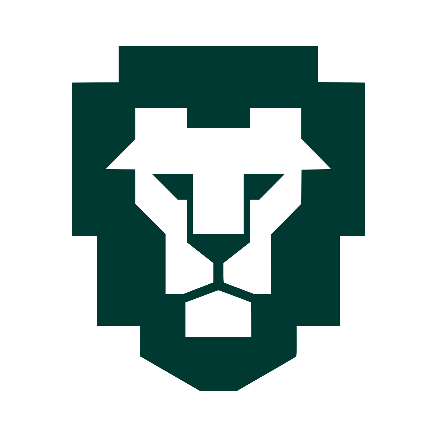 Pixel Lion Head Logo #003932