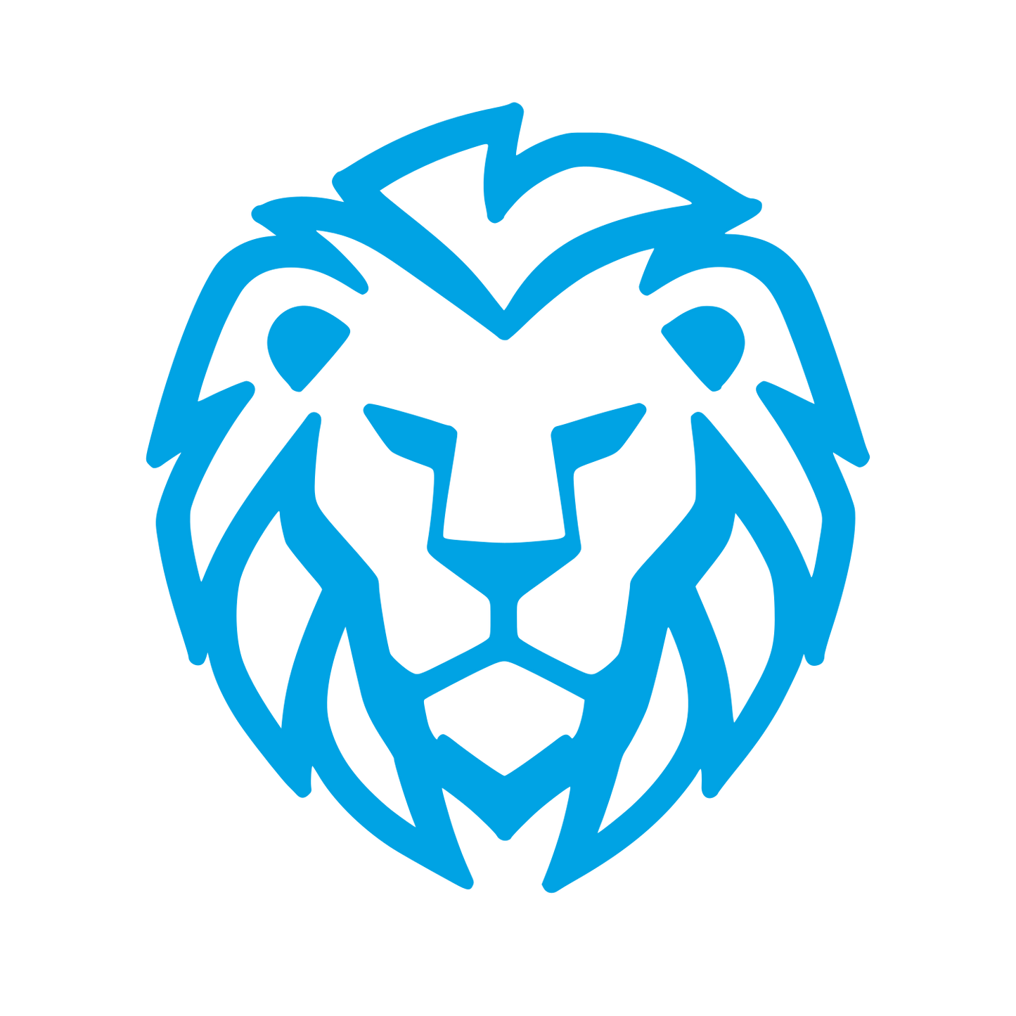 Bold Lion Head Logo #00a3e4
