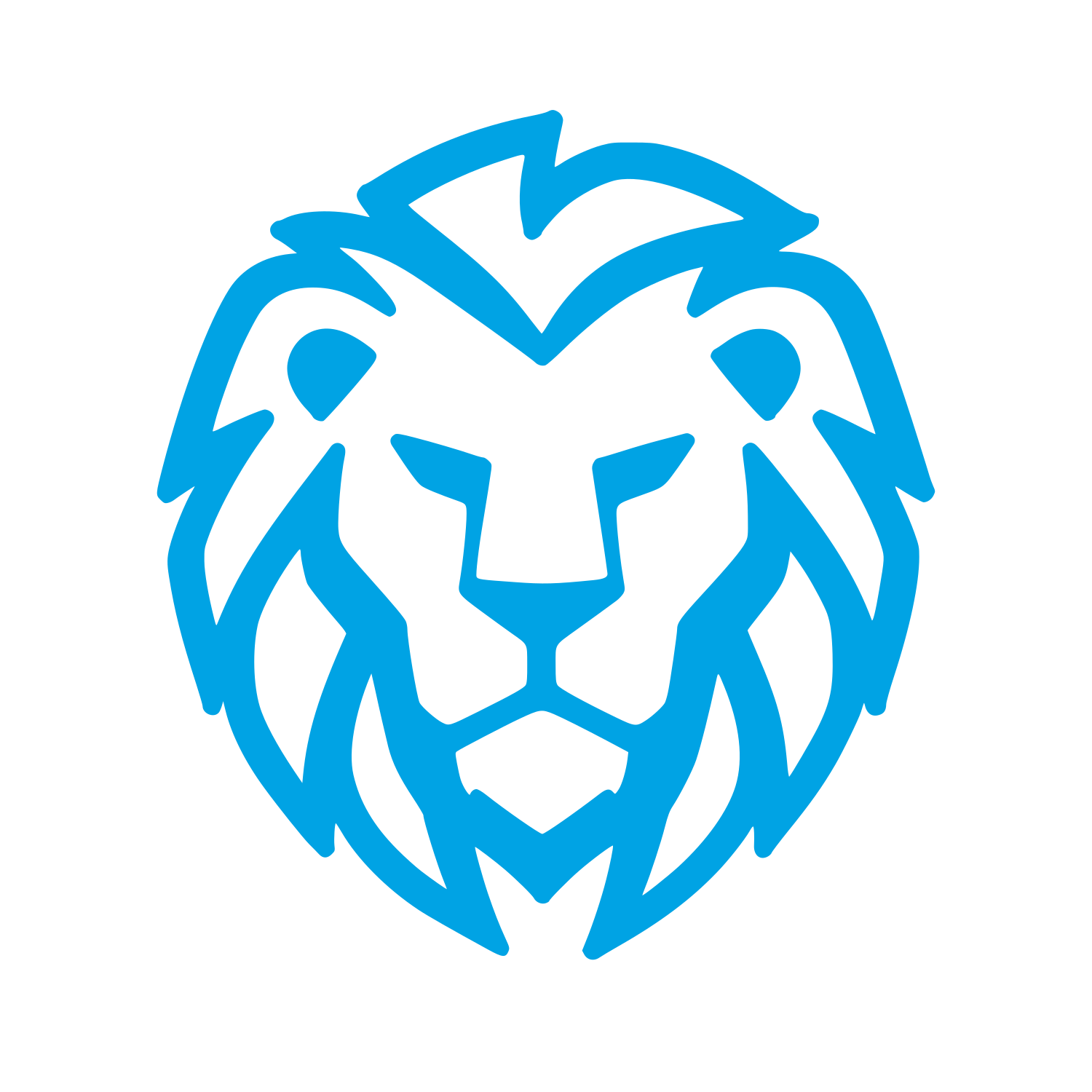 Bold Lion Head Logo #00a3e4