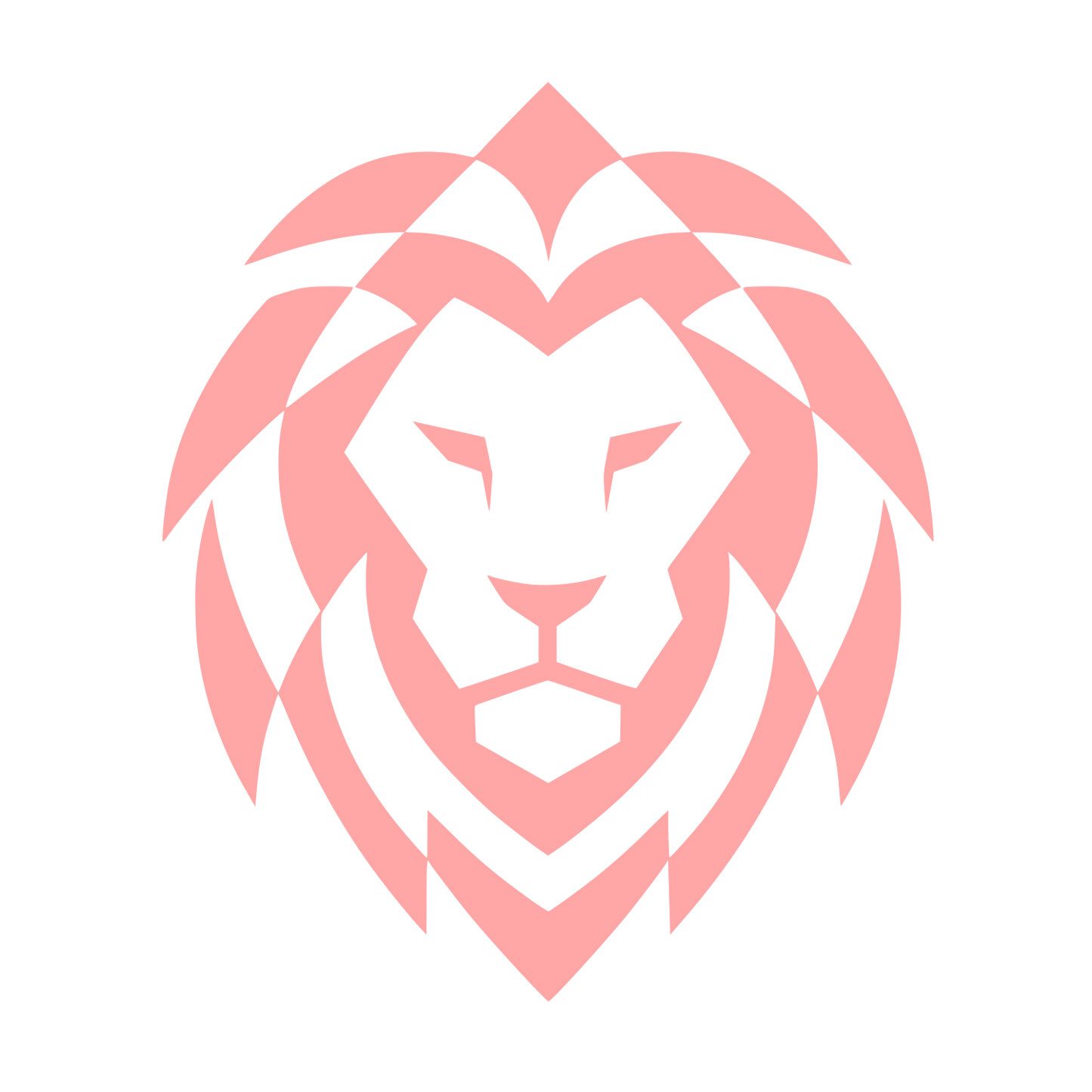 Geometric Lion Head Logo #ffa6a6