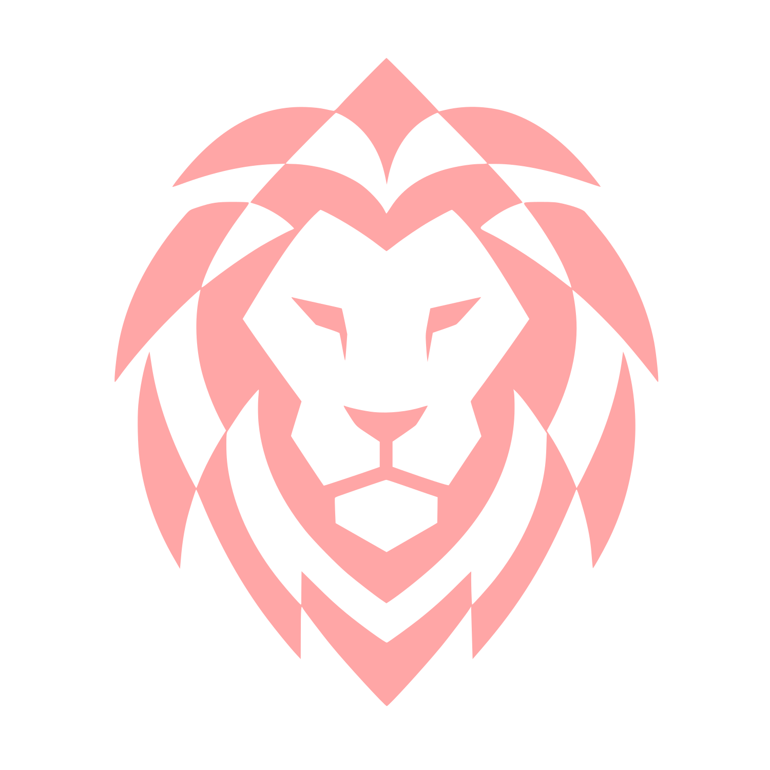 Geometric Lion Head Logo #ffa6a6