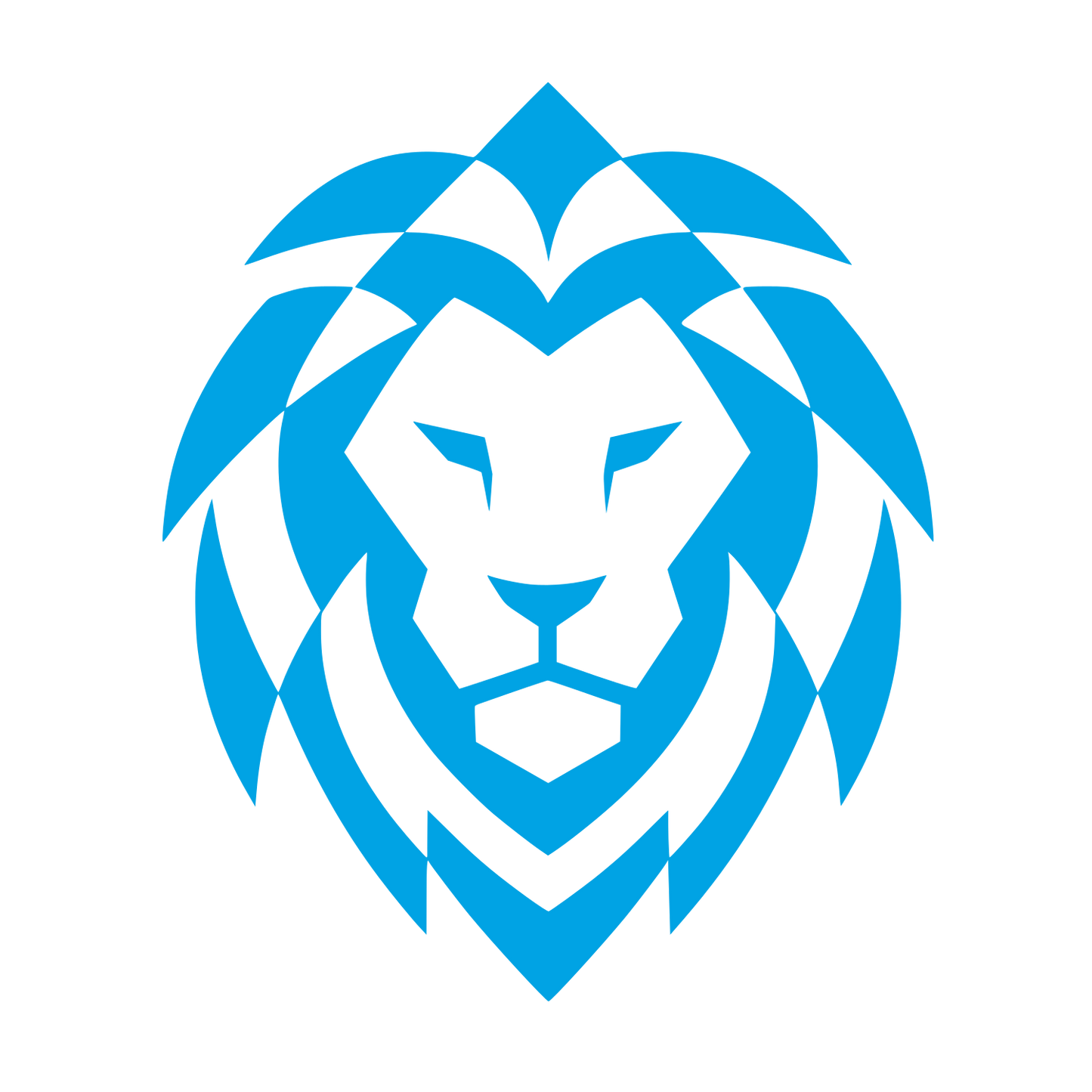 Geometric Lion Head Logo #00a3e4
