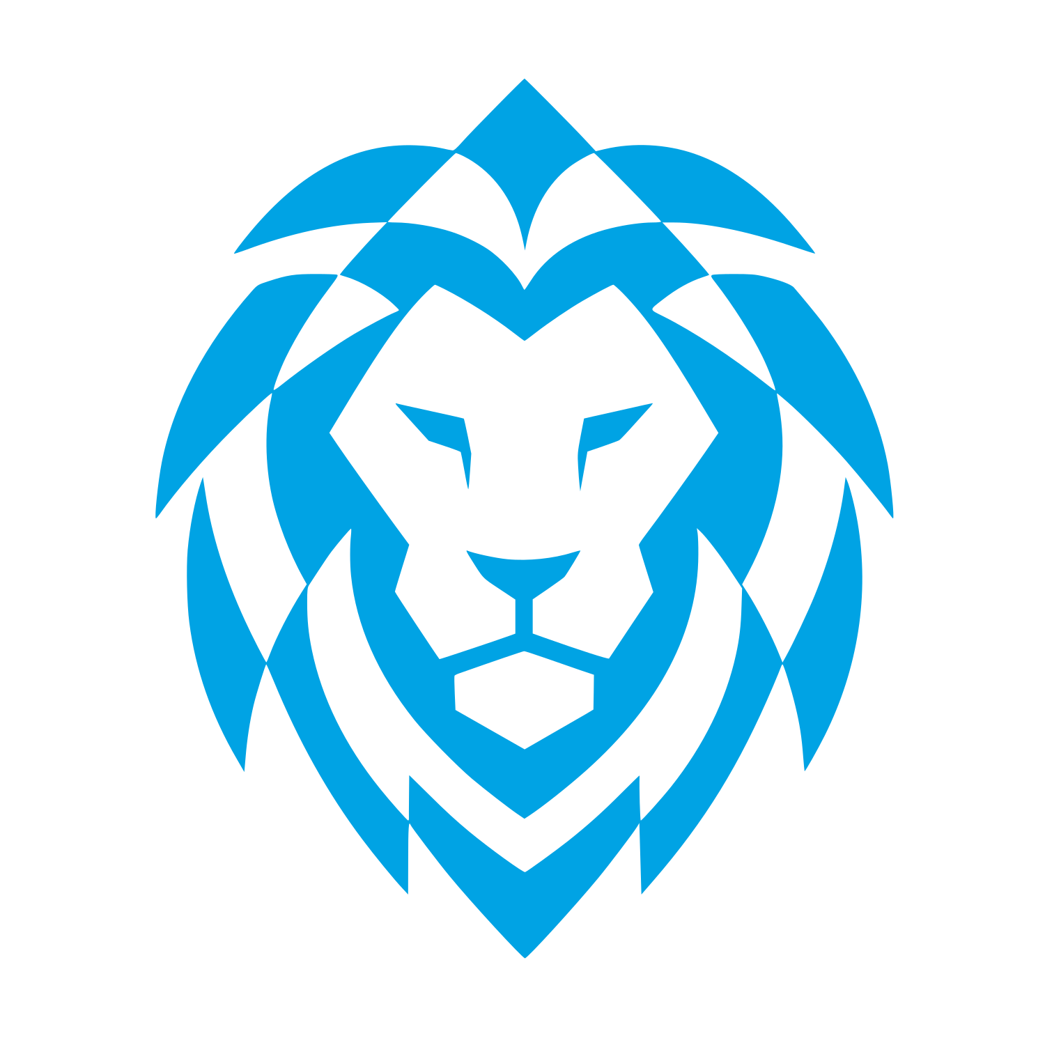 Geometric Lion Head Logo #00a3e4