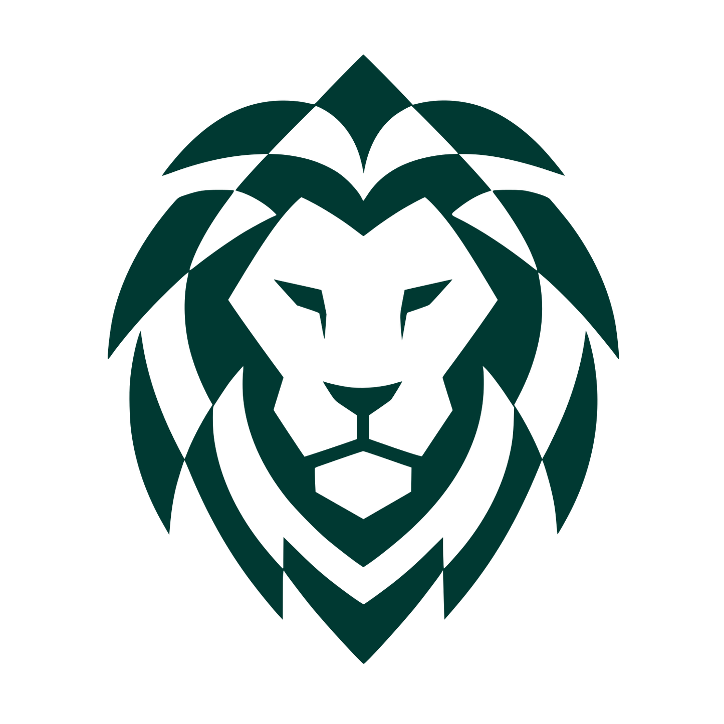 Geometric Lion Head Logo #003932