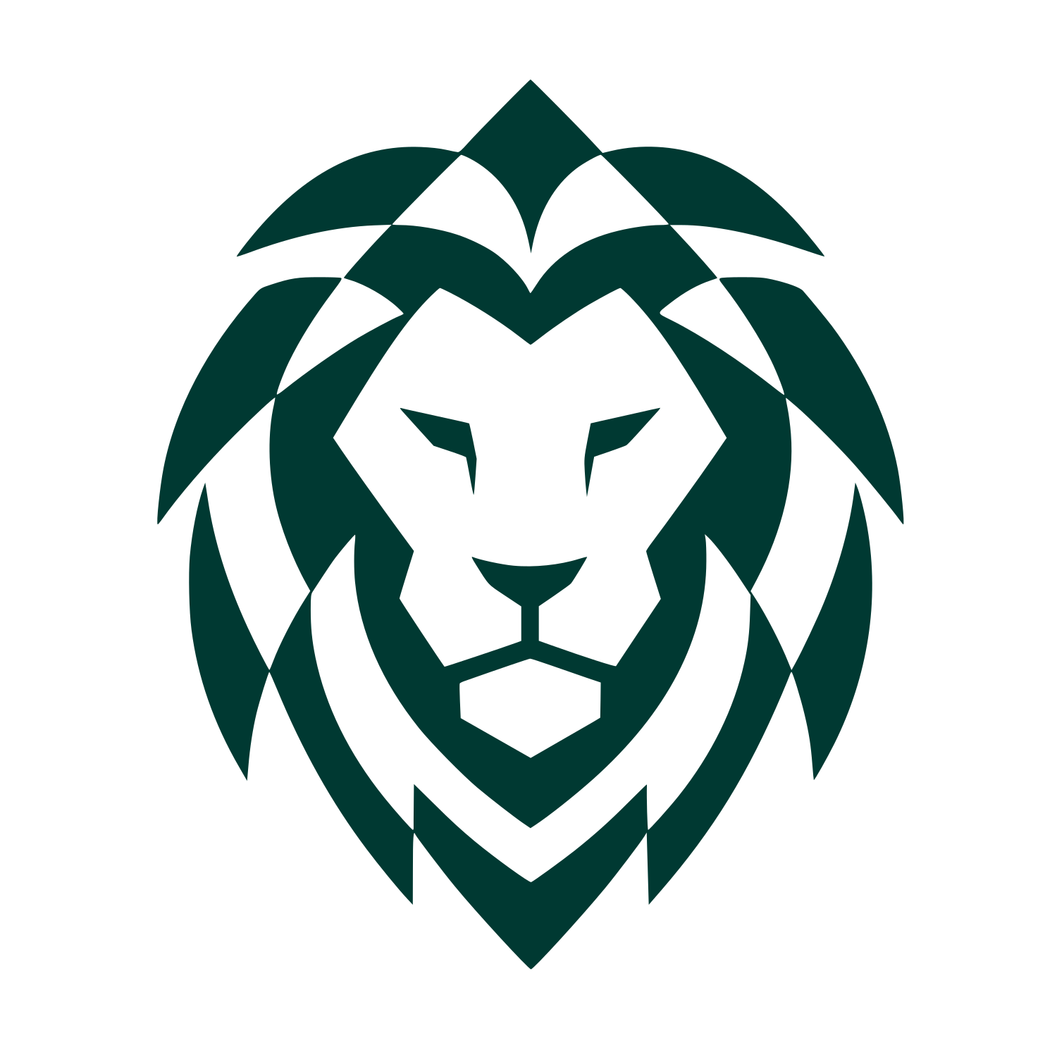 Geometric Lion Head Logo #003932