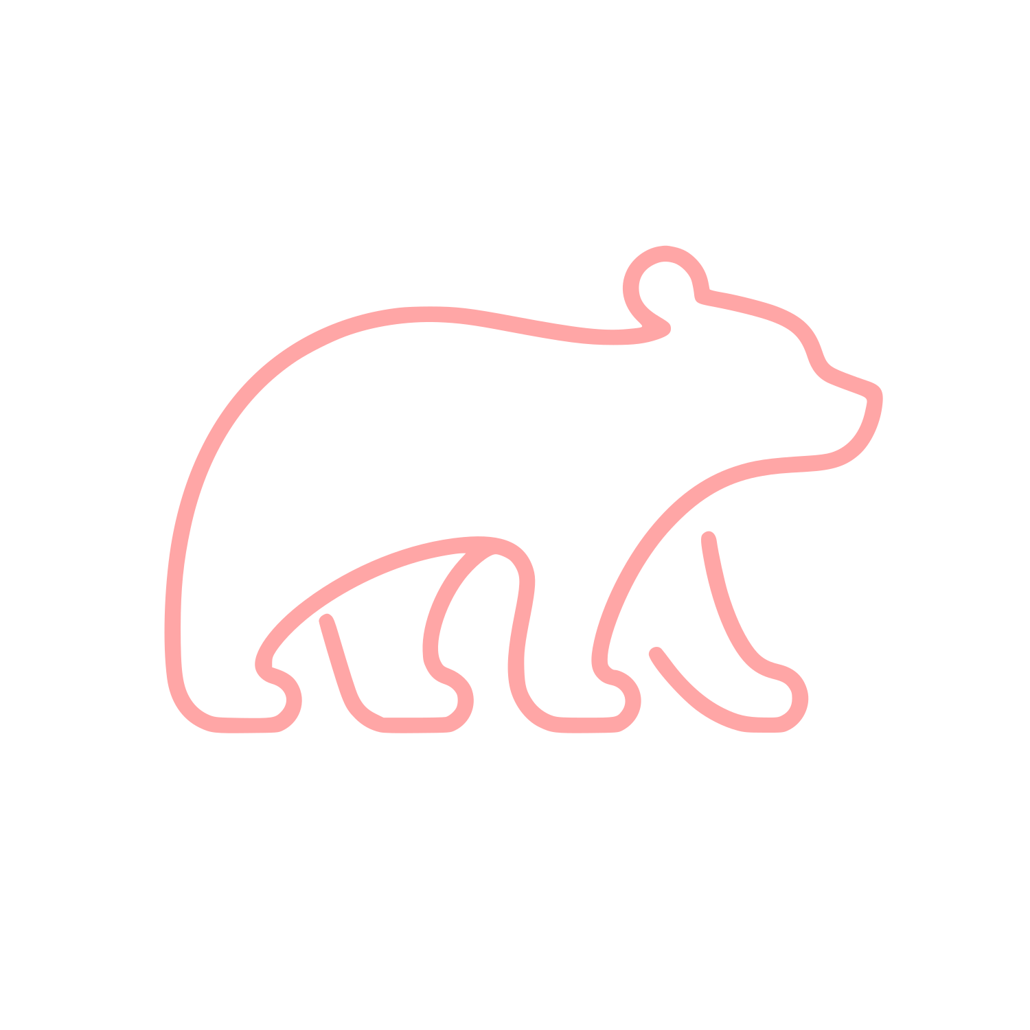Walking Bear Outline Logo #ffa6a6