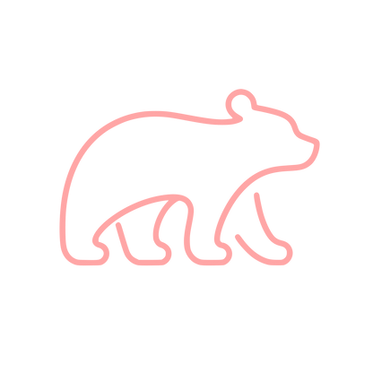 Walking Bear Outline Logo #ffa6a6