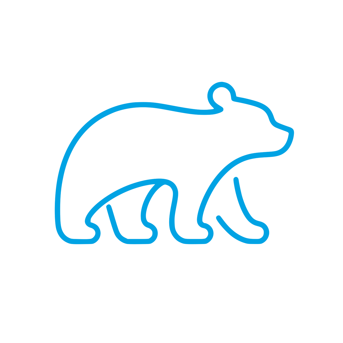 Walking Bear Outline Logo #00a3e4