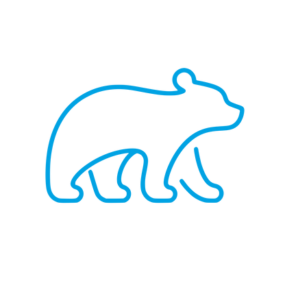 Walking Bear Outline Logo #00a3e4