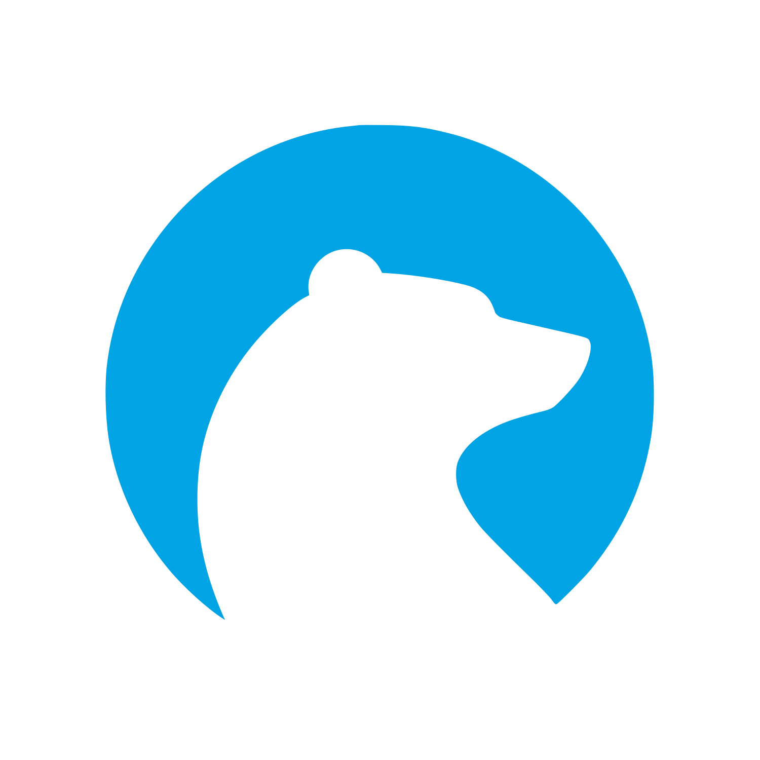 Bear Head Circle Logo #00a3e4