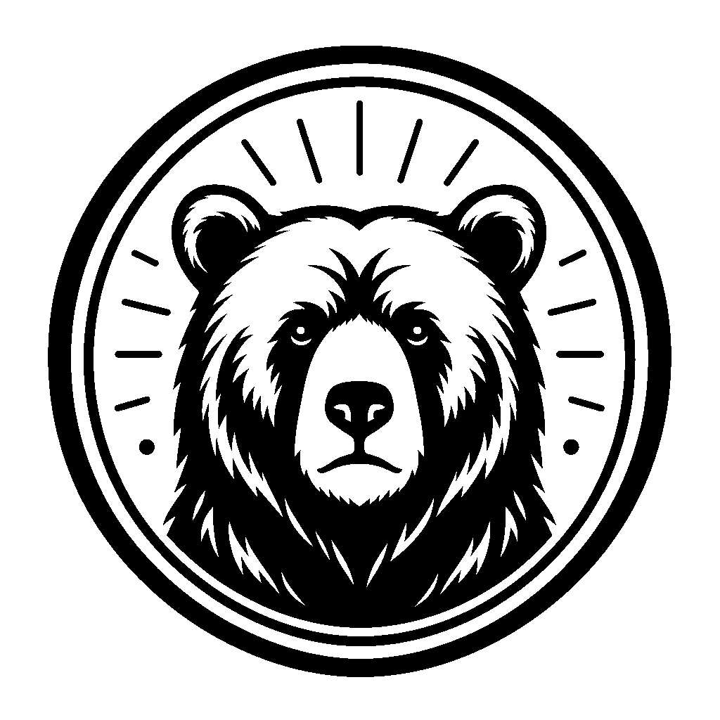 Bear Face Circle Badge Logo
