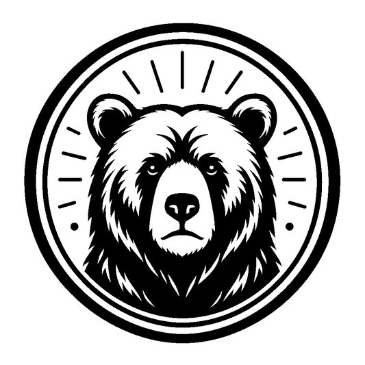 Bear Face Circle Badge Logo