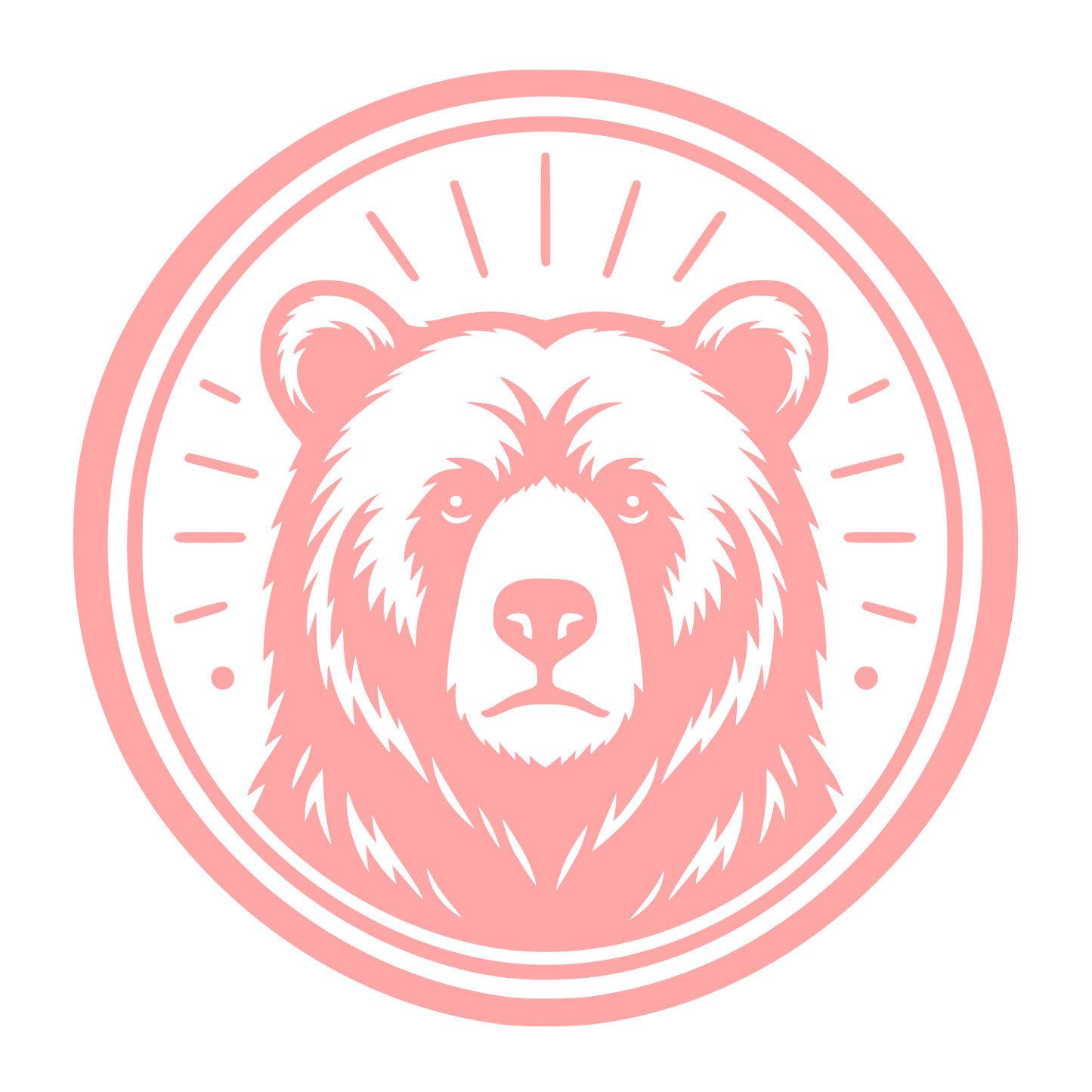 Bear Face Circle Badge Logo #ffa6a6