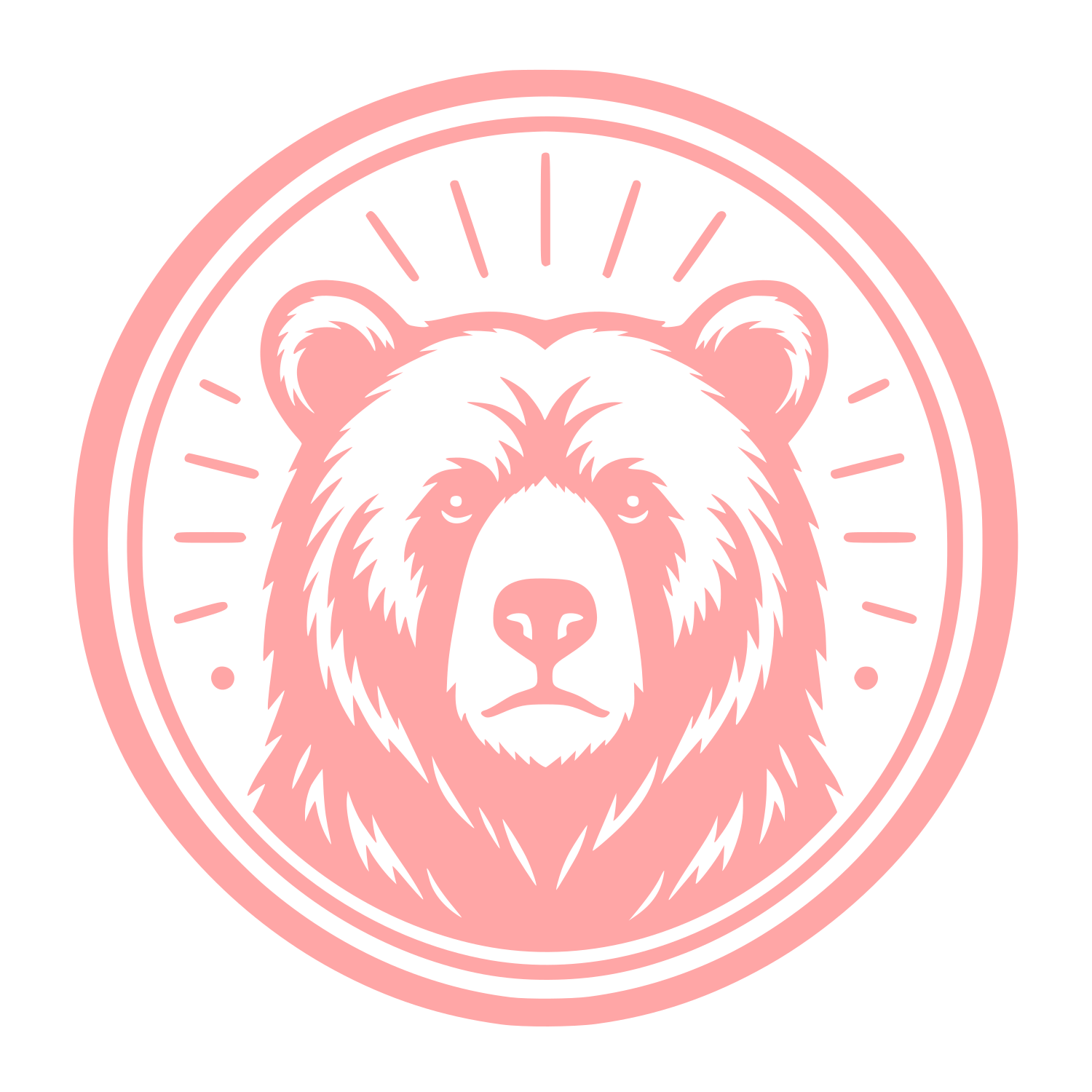 Bear Face Circle Badge Logo #ffa6a6