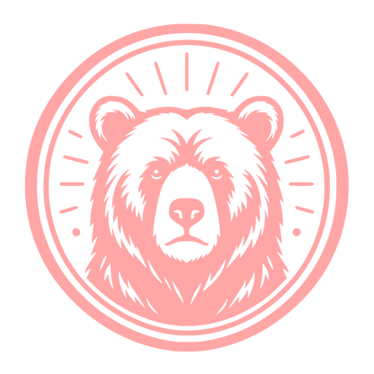Bear Face Circle Badge Logo #ffa6a6