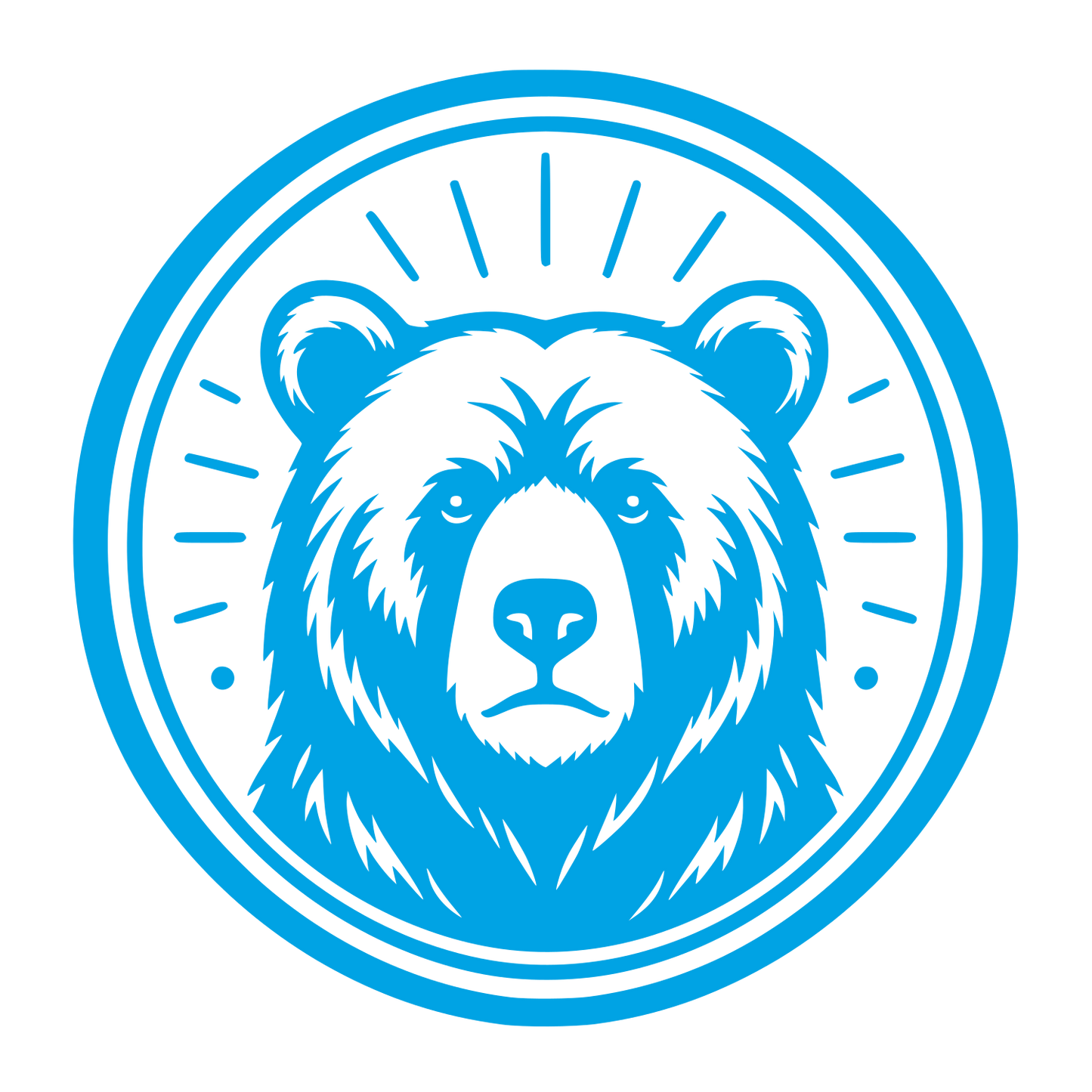 Bear Face Circle Badge Logo #00a3e4