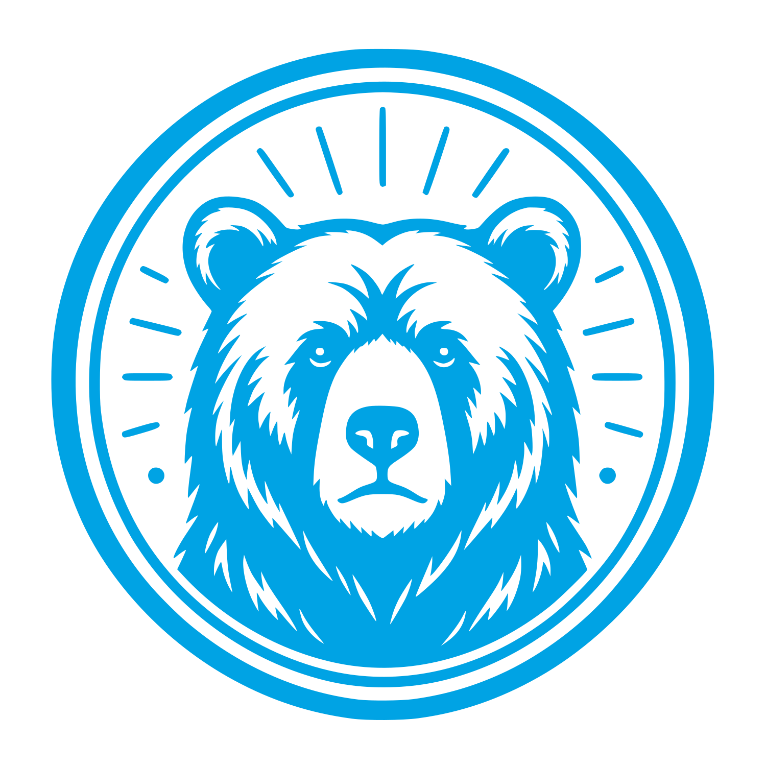 Bear Face Circle Badge Logo #00a3e4
