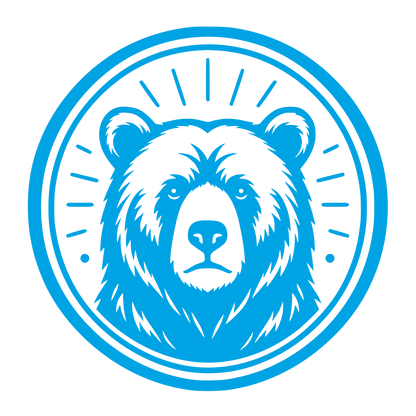 Bear Face Circle Badge Logo #00a3e4