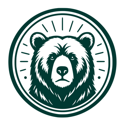 Bear Face Circle Badge Logo #003932