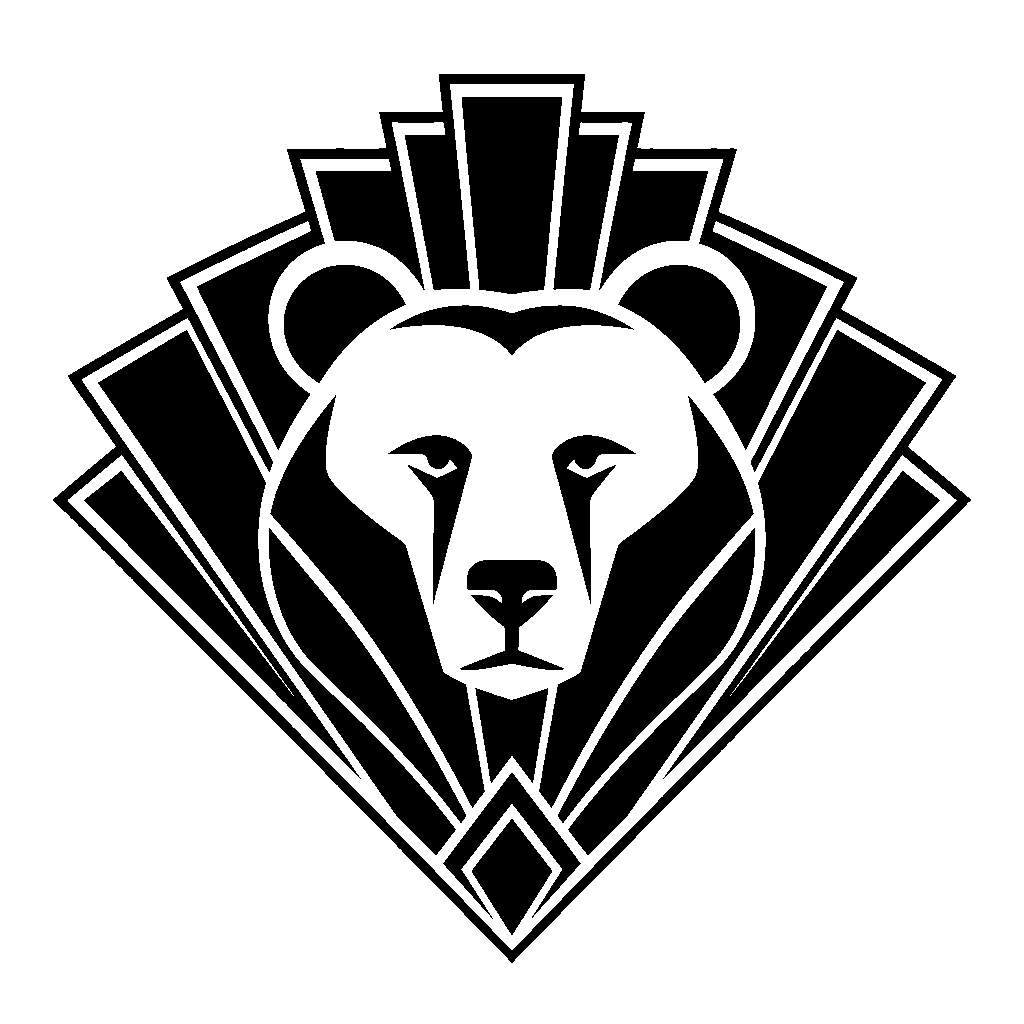 Art Deco Bear Head Logo