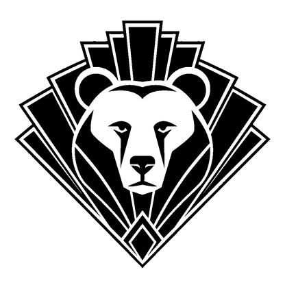 Art Deco Bear Head Logo