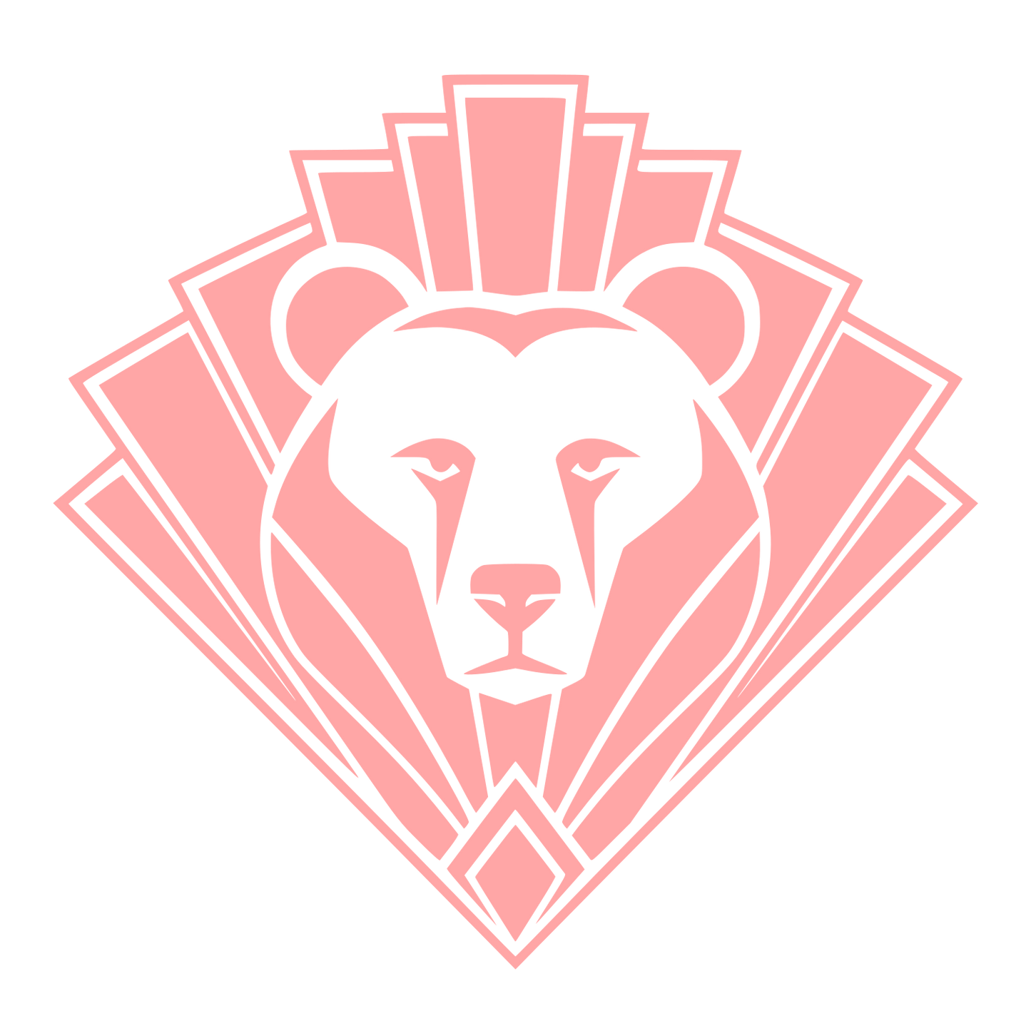 Art Deco Bear Head Logo #ffa6a6