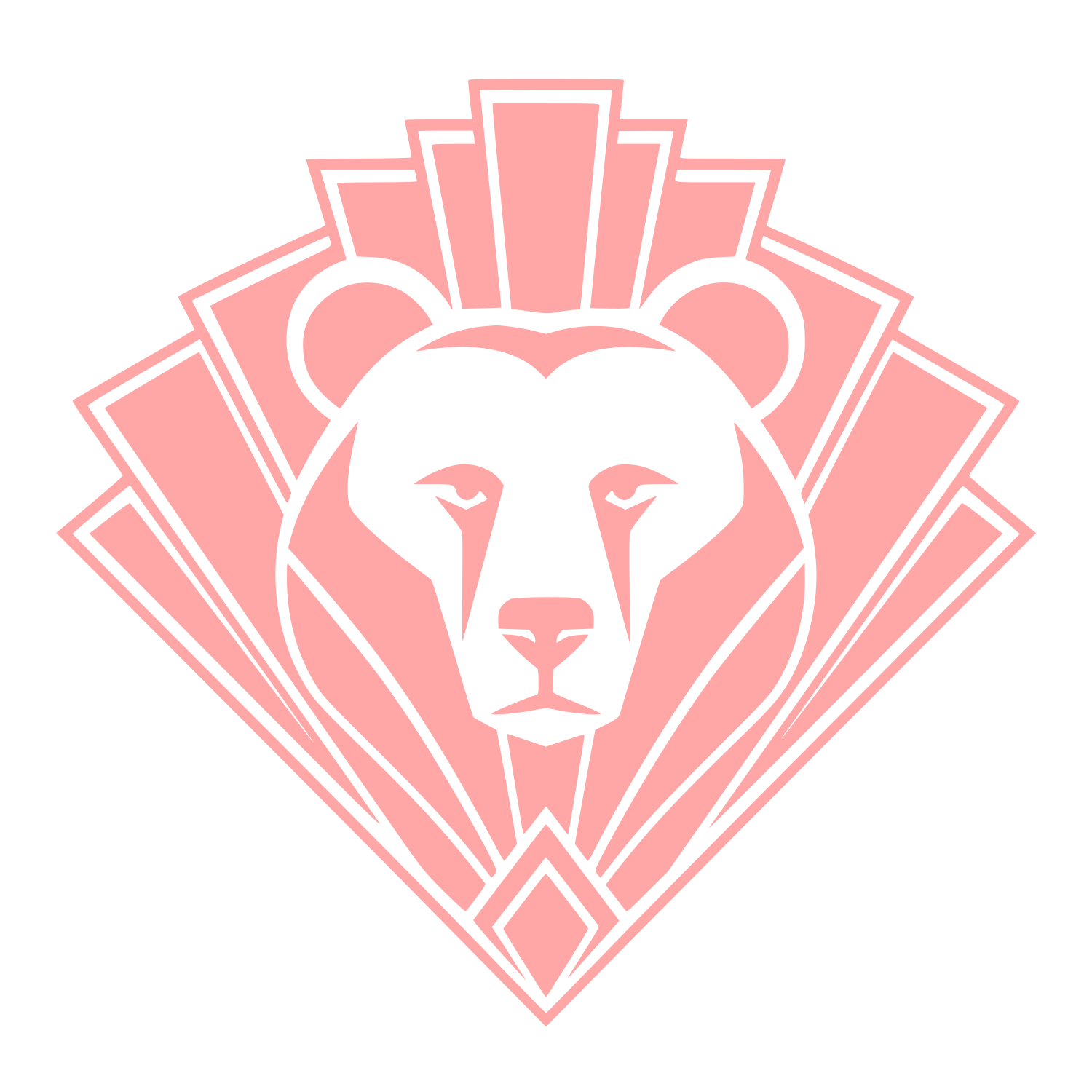 Art Deco Bear Head Logo #ffa6a6