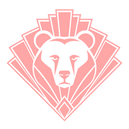 Art Deco Bear Head Logo #ffa6a6
