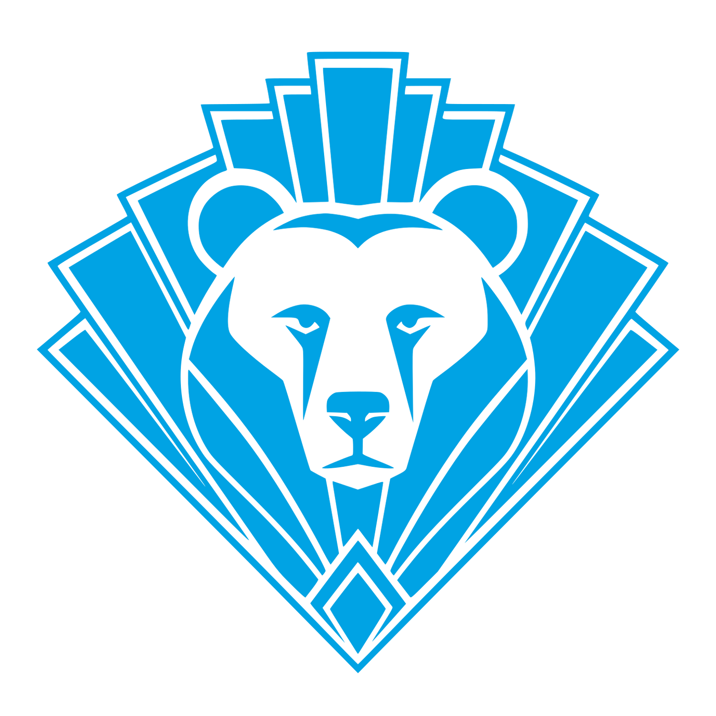 Art Deco Bear Head Logo #00a3e4