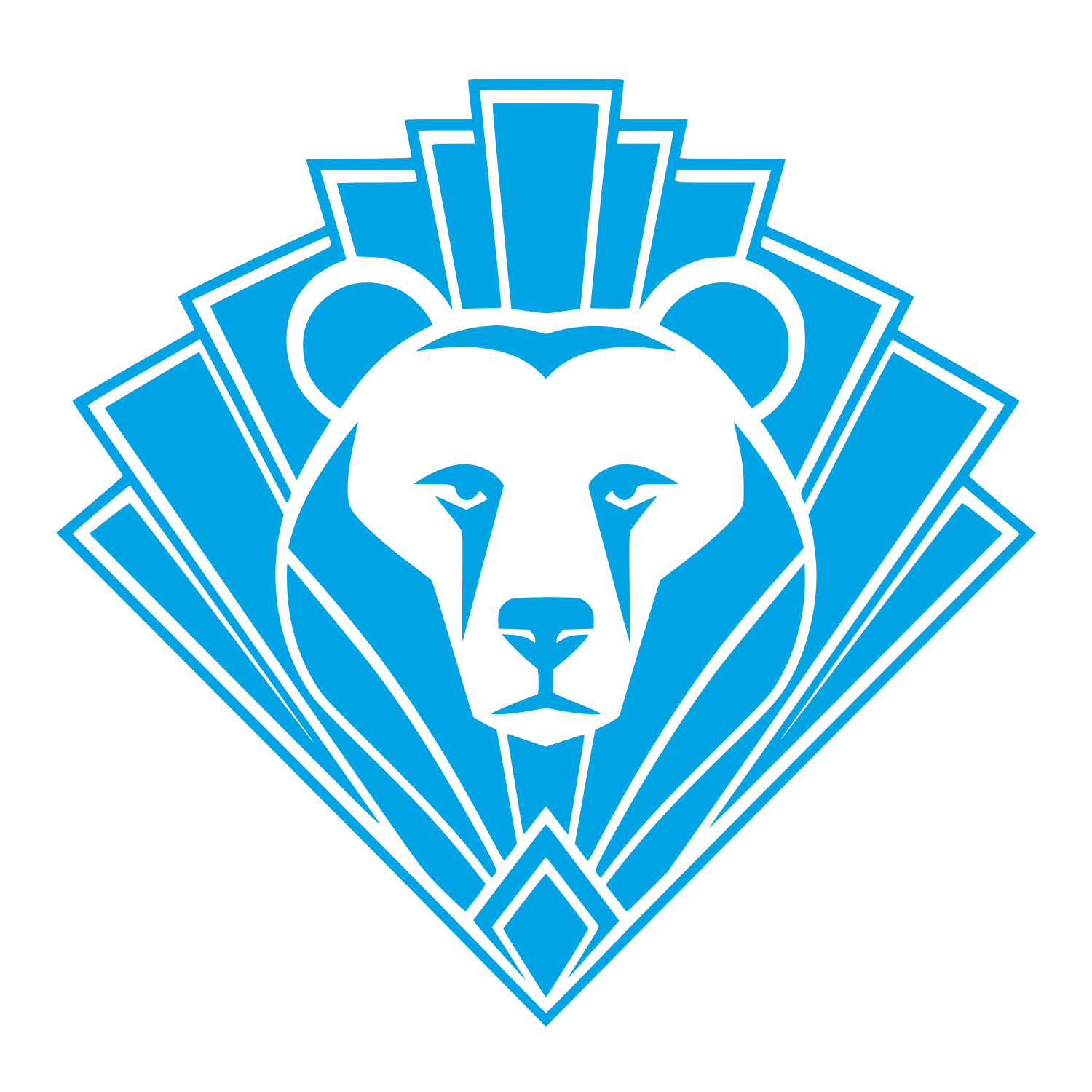 Art Deco Bear Head Logo #00a3e4