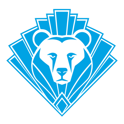 Art Deco Bear Head Logo #00a3e4
