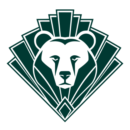 Art Deco Bear Head Logo #003932
