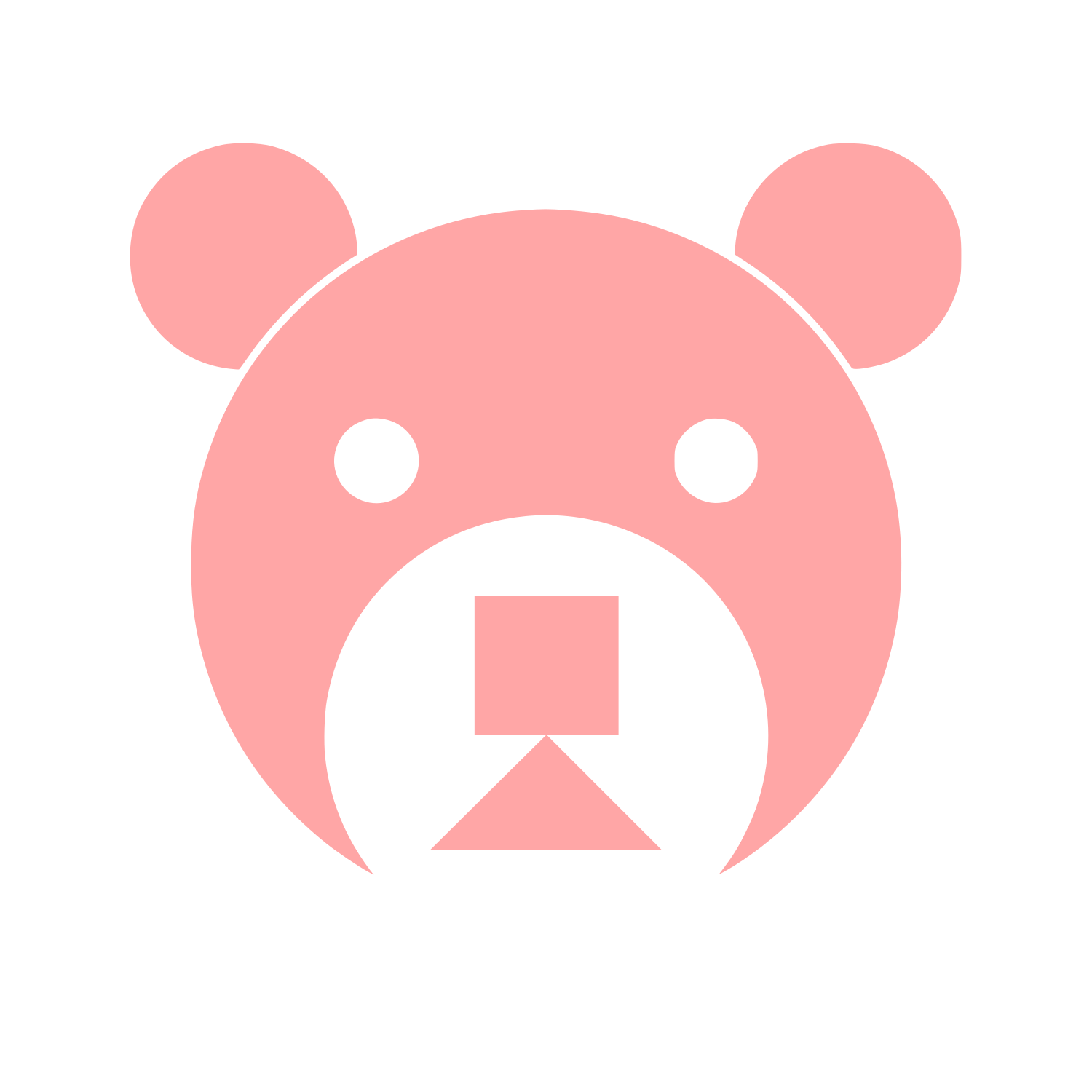 Geometric Bear Face Logo #ffa6a6