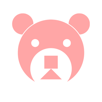 Geometric Bear Face Logo #ffa6a6