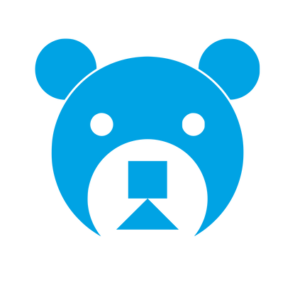 Geometric Bear Face Logo #00a3e4