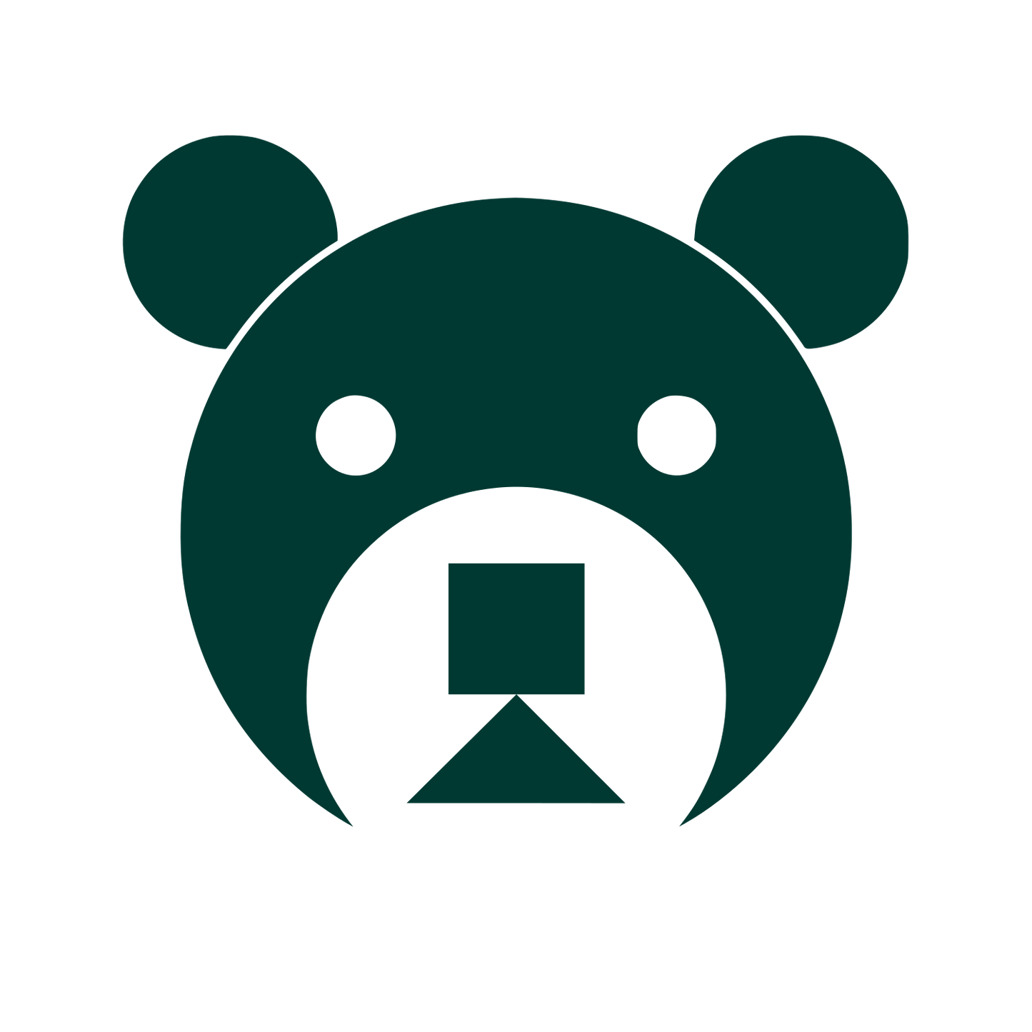 Geometric Bear Face Logo #003932