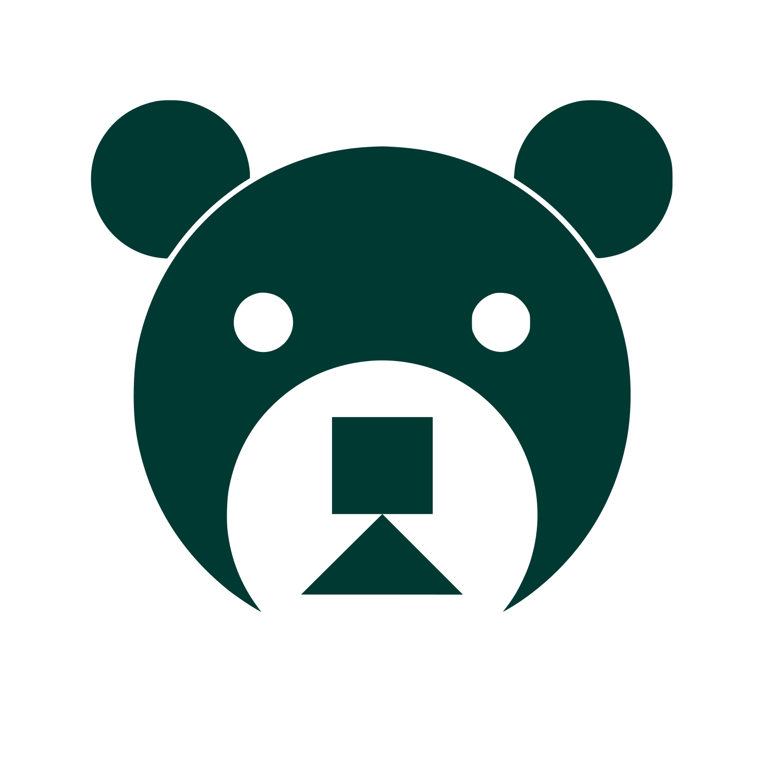 Geometric Bear Face Logo #003932