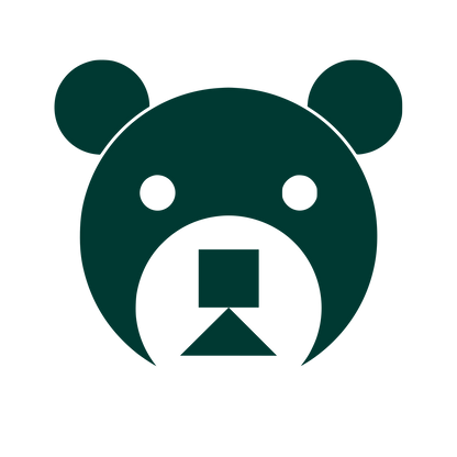 Geometric Bear Face Logo #003932