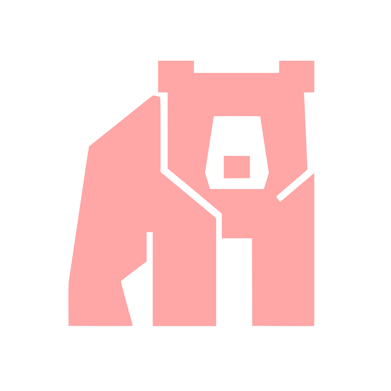 Geometric Bear Logo #ffa6a6