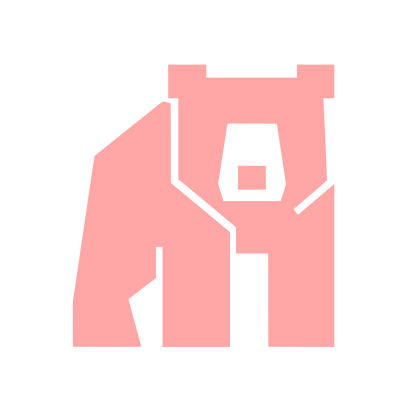 Geometric Bear Logo #ffa6a6