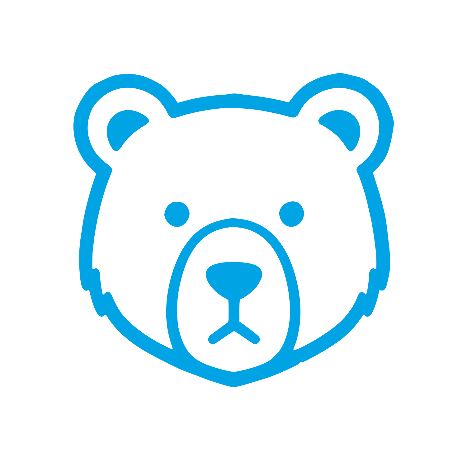 Bear Face Logo #00a3e4