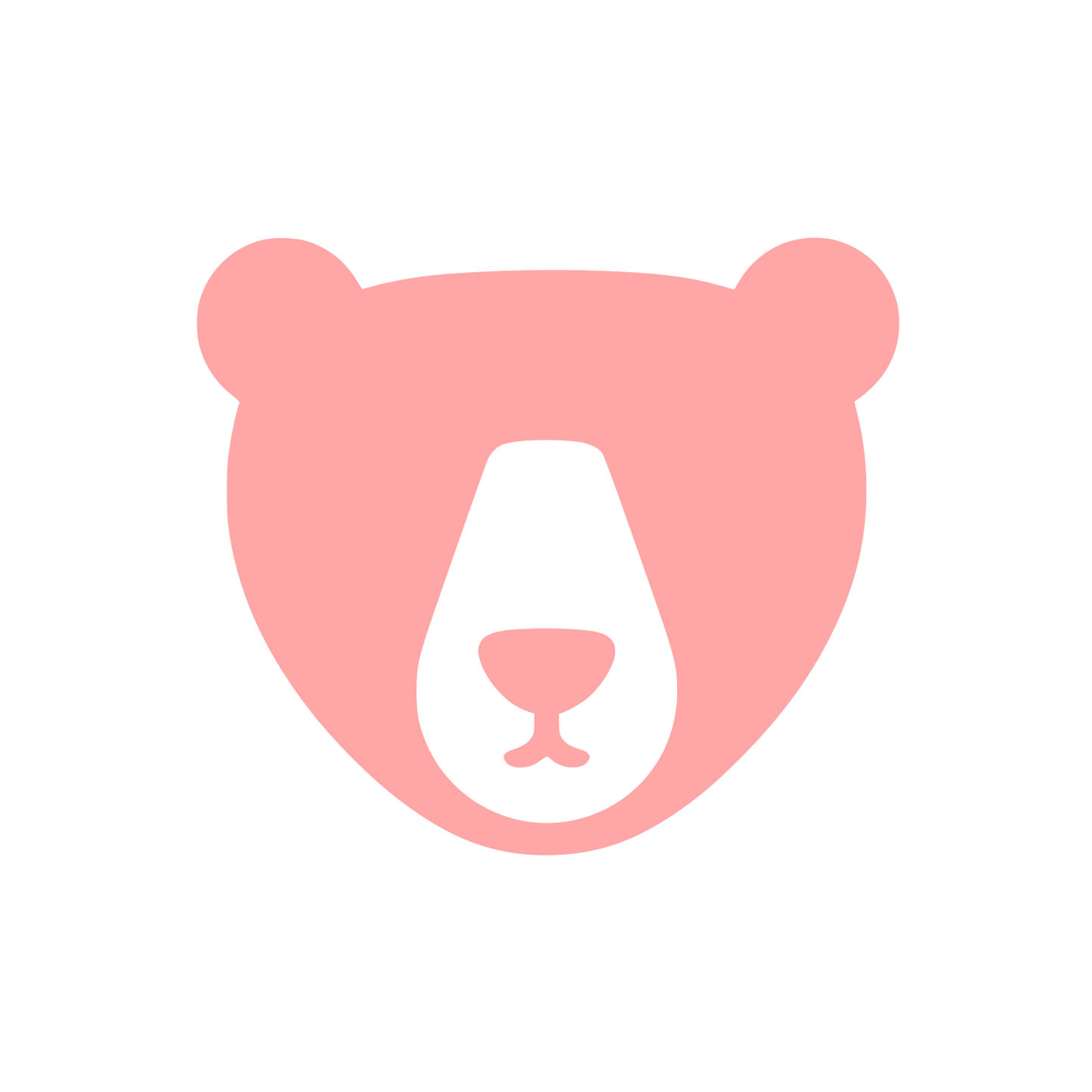 Bear Face Flat Logo #ffa6a6