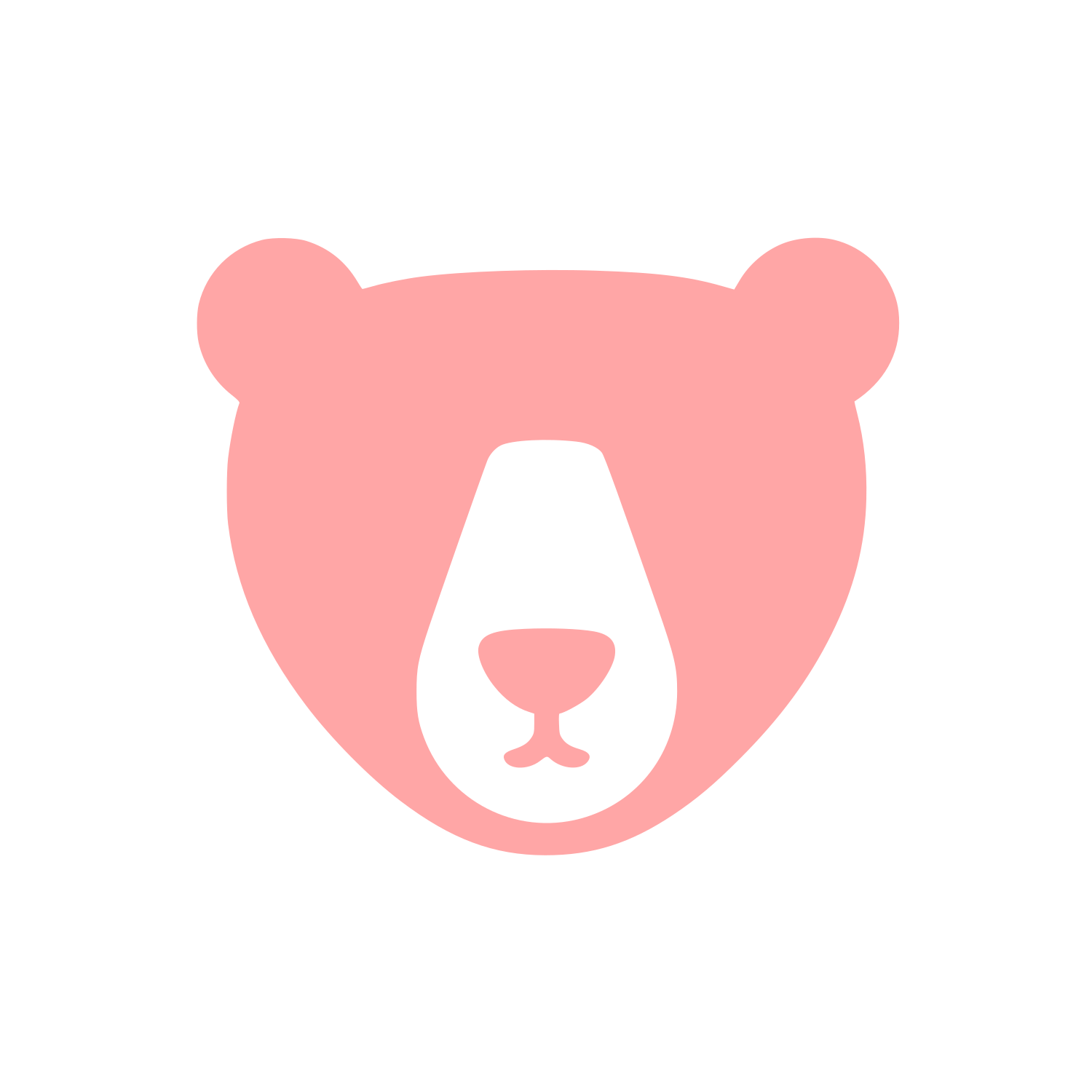 Bear Face Flat Logo #ffa6a6