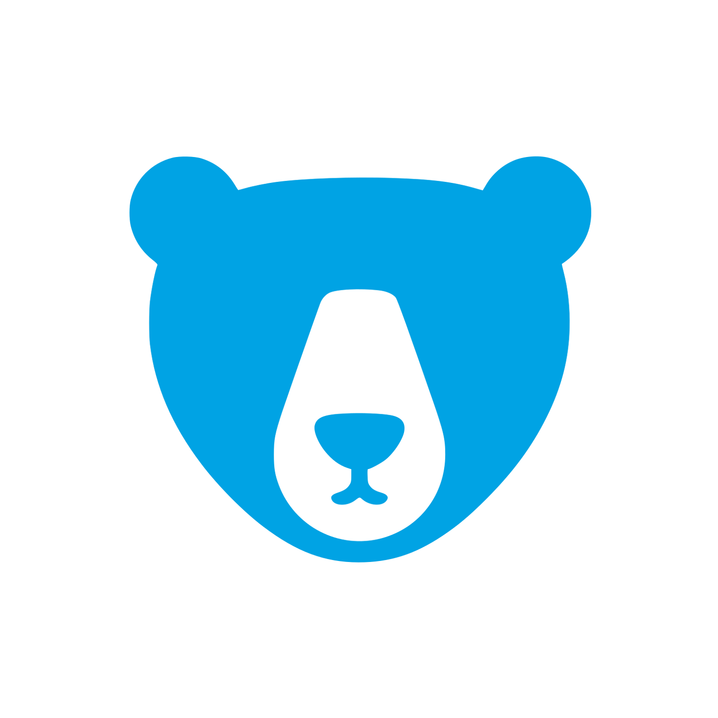 Bear Face Flat Logo #00a3e4