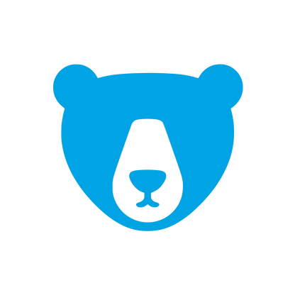 Bear Face Flat Logo #00a3e4